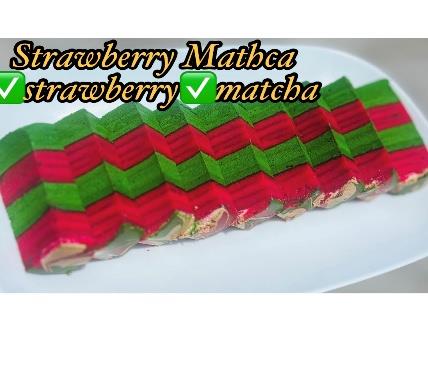 Kek Lapis Strawberry Matcha (Eco)